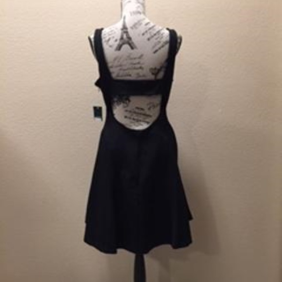 RALPH LAUREN BLACK SCUBA CUT OUT BACK A-LINE SHORT DRESS 14 - Picture 5 of 6